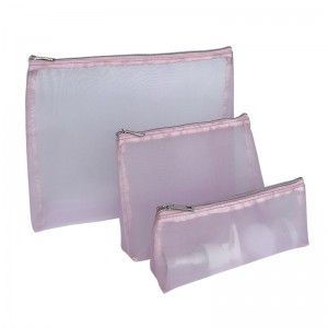 Engros salgsfremmende brugerdefinerede nylon mesh tasker med lynlås lås